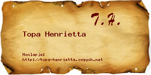 Topa Henrietta névjegykártya